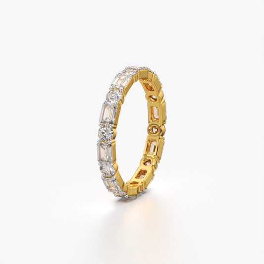 Elegant 18K Gold Vermeil Diamond Band