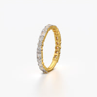 Round and Emerald Cut Mixed Eternity Band Ring