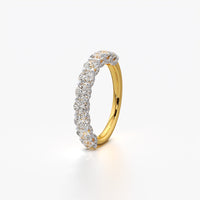 Round Cut Half Eternity Statement Band Ring