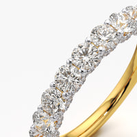 Round Cut Half Eternity Statement Band Ring