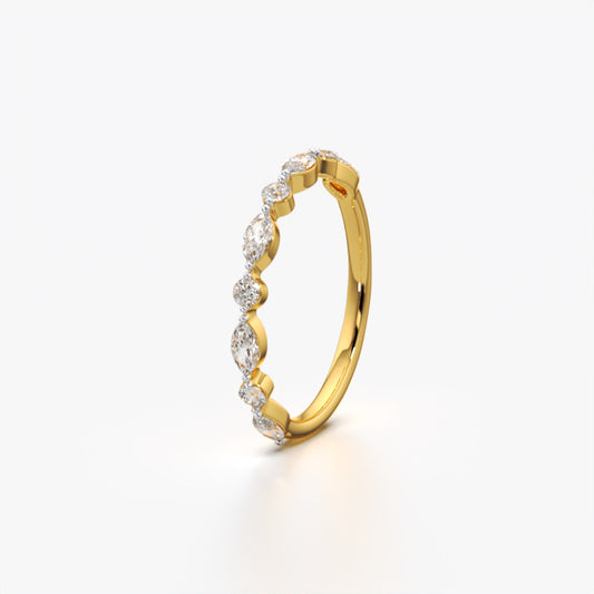 18K Gold Vermeil Marquise Diamond Band