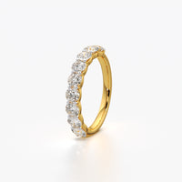 Shared Prong Round Half Eternity Band