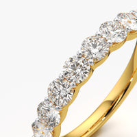 Shared Prong Round Half Eternity Band