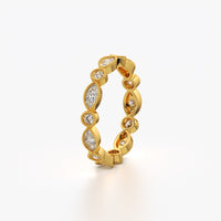 Milgrain Marquise and Round Eternity Band Ring