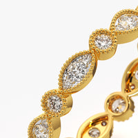 Milgrain Marquise and Round Eternity Band Ring