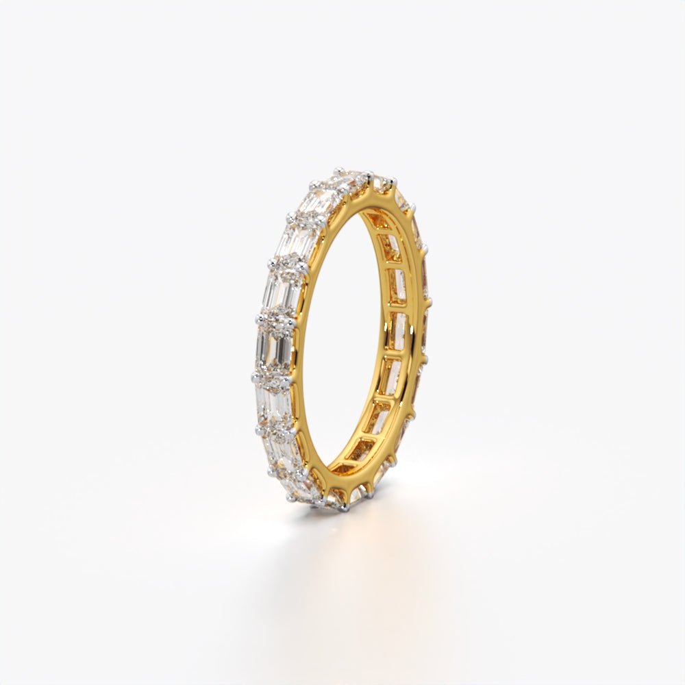 18K Gold Vermeil Emerald-Cut Eternity Band