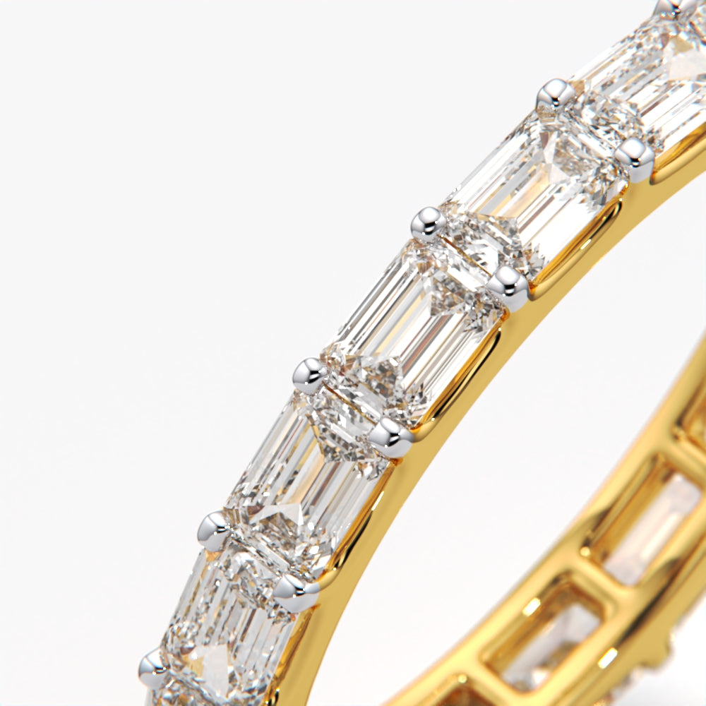 18K Gold Vermeil Emerald-Cut Eternity Band