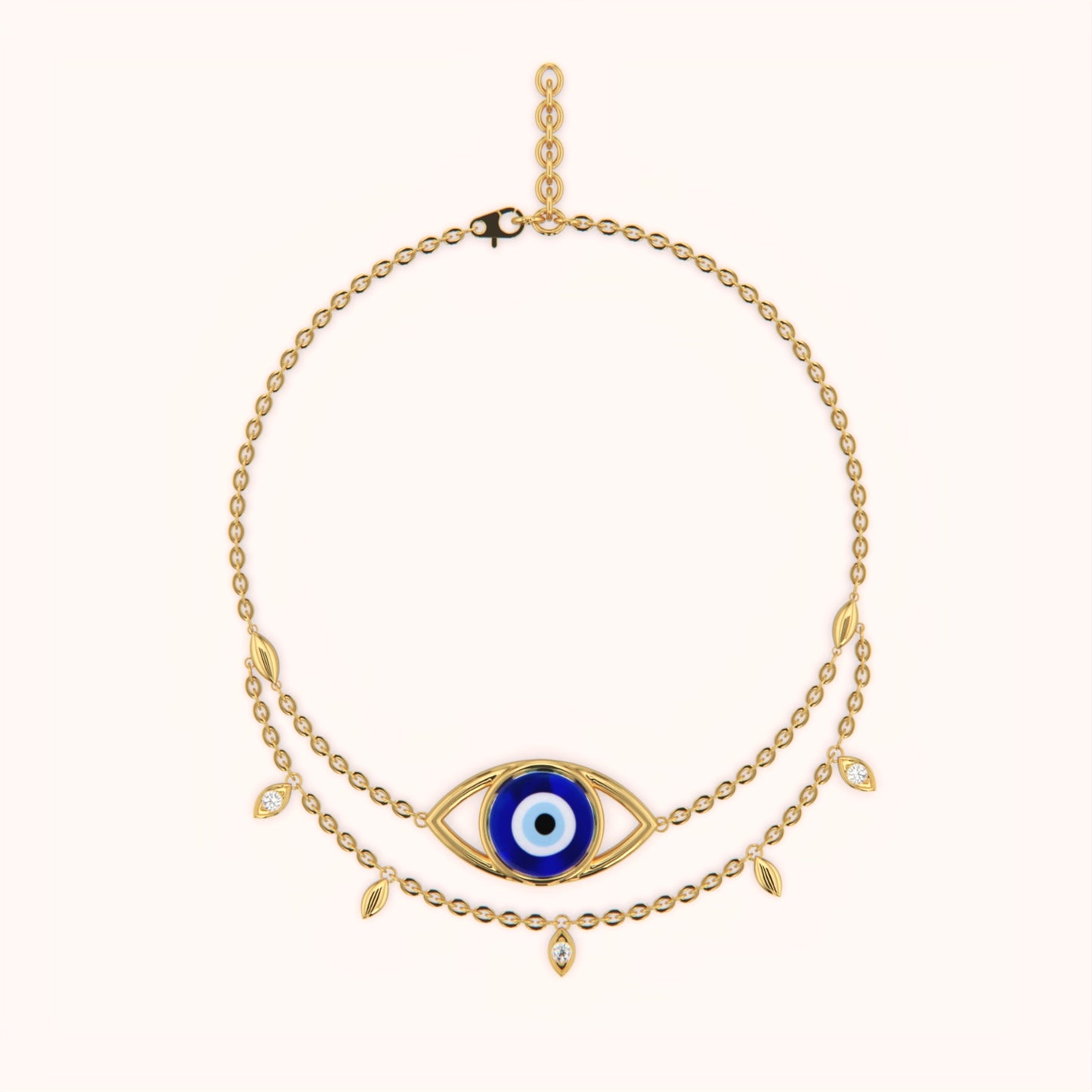 Layered Evil Eye Drop Bracelet