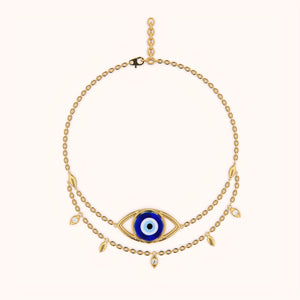 Dual Chain Eye Charm Bracelet