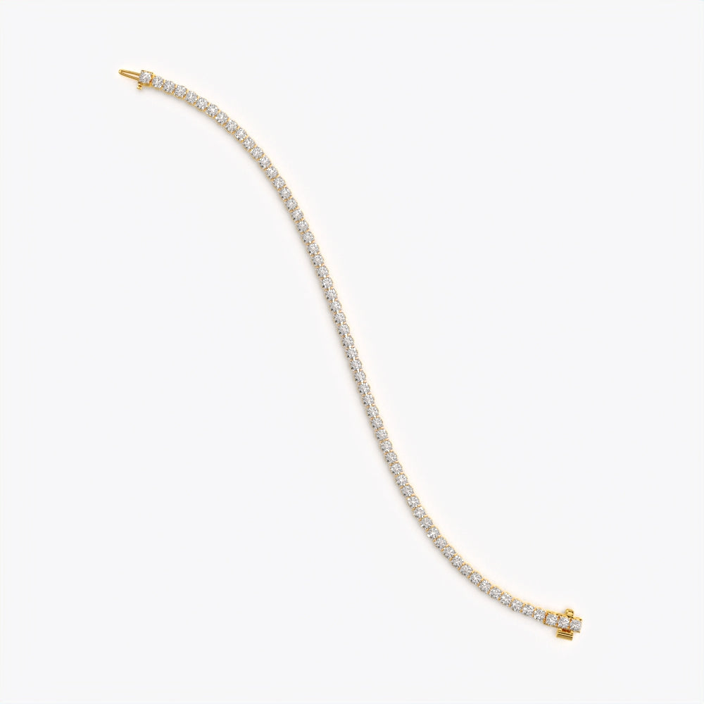 Mini round tennis bracelet engagement gift in 18K gold vermeil