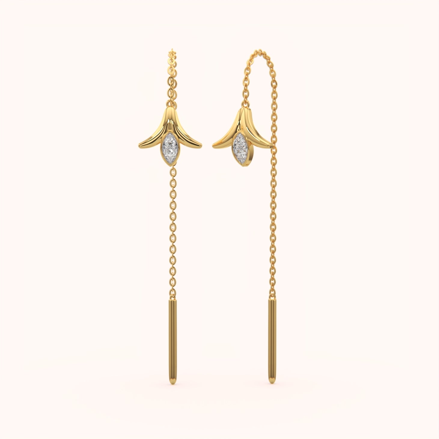 Petal Drop Threader Earrings