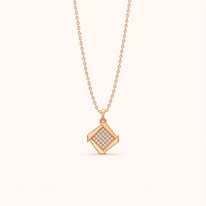 Radiant Grid Charm Necklace