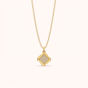 Radiant Grid Charm Necklace
