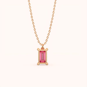 Pink Soliatire Diamond Necklace