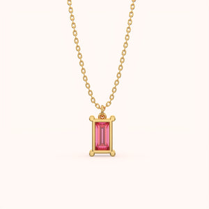 Pink Soliatire Diamond Necklace