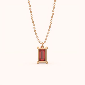 Red Solitaire Diamond Necklace