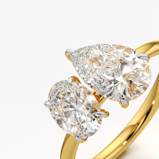 Toi Et Moi Pear and Oval Ring