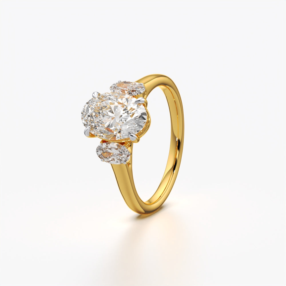 Oval Cut Trilogy Ring