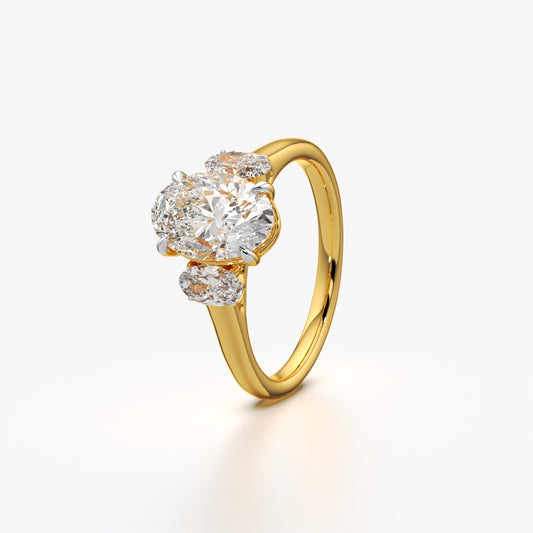Oval Cut Trilogy Ring