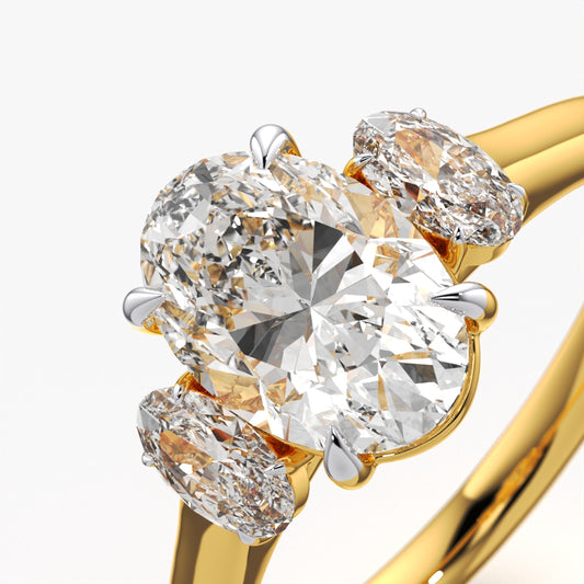 Three-Stone Oval Diamond Ring