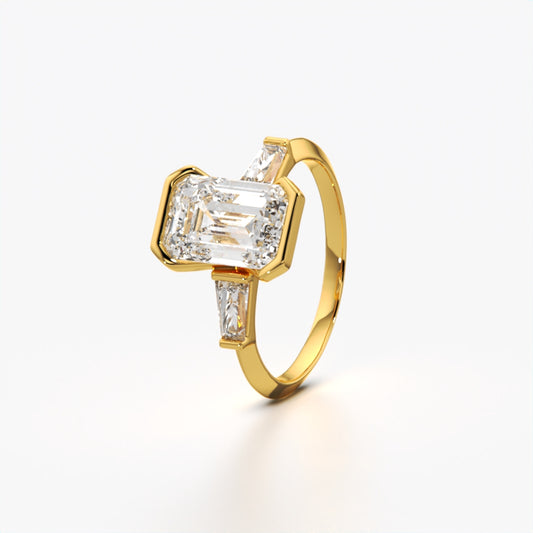 Emerald Cut Trendy Ring