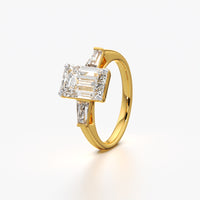 Emerald Cut Three Stone Tapered Baguette Ring
