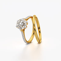 Six Prong Solitaire Ring Set