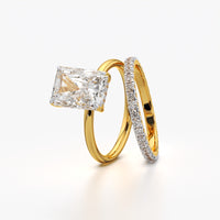 Radiant Cut Solitaire Ring Set