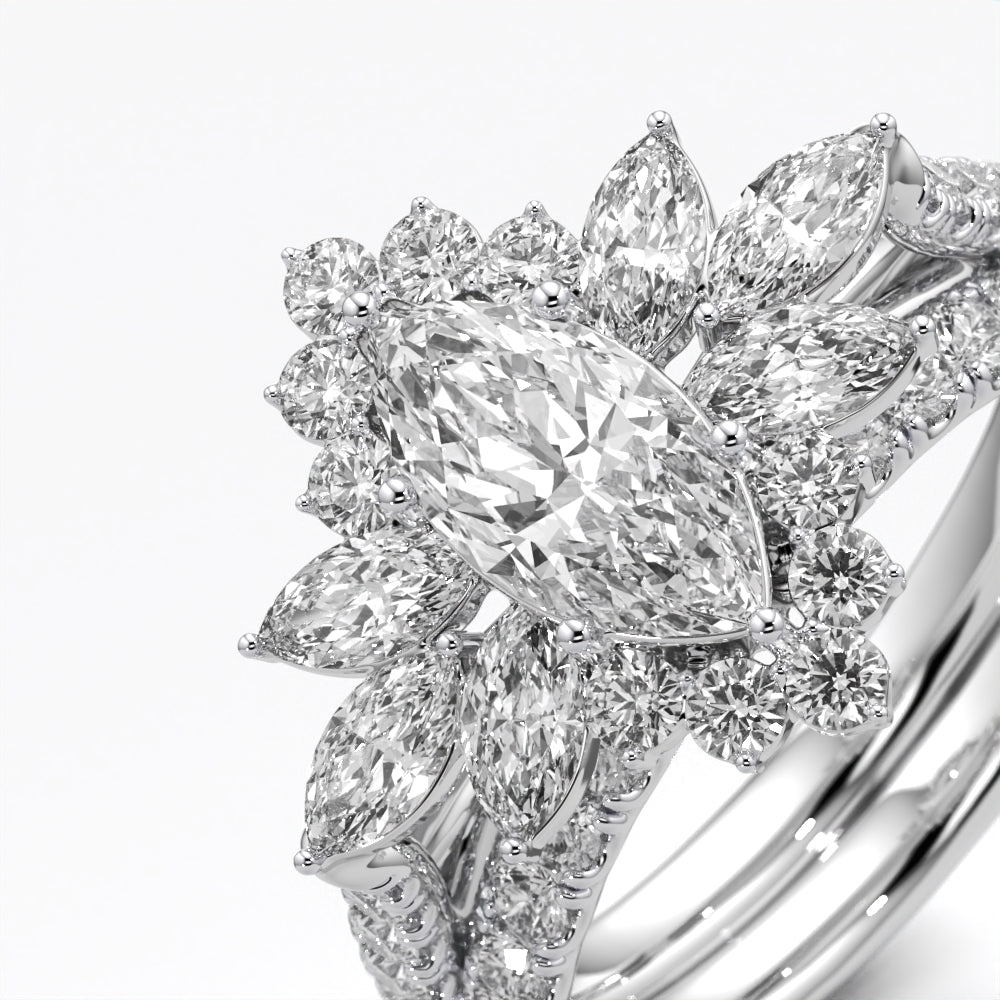 Celestial Bloom Diamond Ring Set