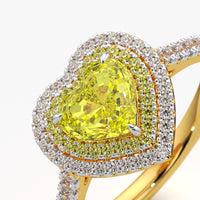 Heart Cut Double Halo Statement Ring
