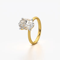4 Prongs Big Oval Solitaire Ring