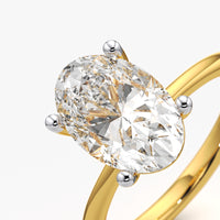 4 Prongs Big Oval Solitaire Ring