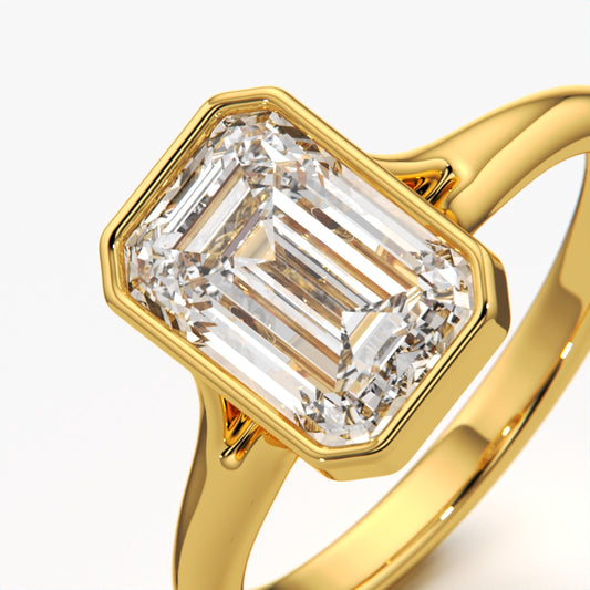 Emerald Cut Bezel Statement Ring