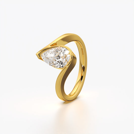 Embrace of Light Pear Diamond Ring