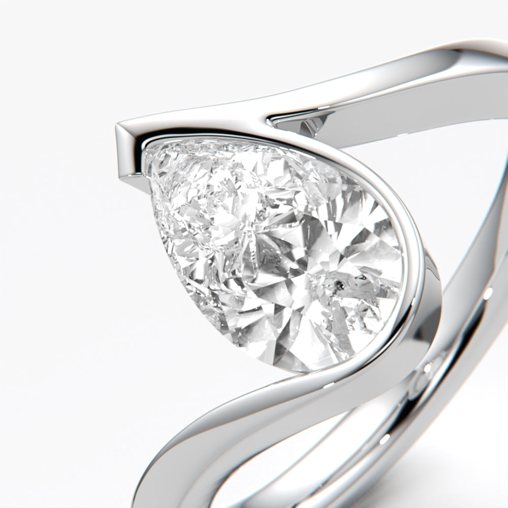 Embrace of Light Pear Diamond Ring