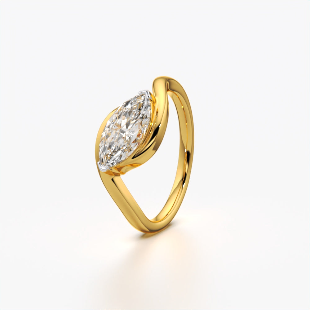 Marquise Twist Solitaire Ring