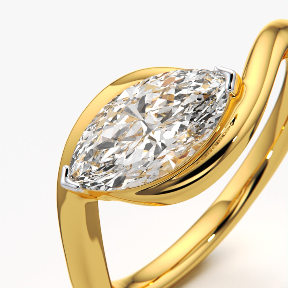 Marquise Twist Solitaire Ring
