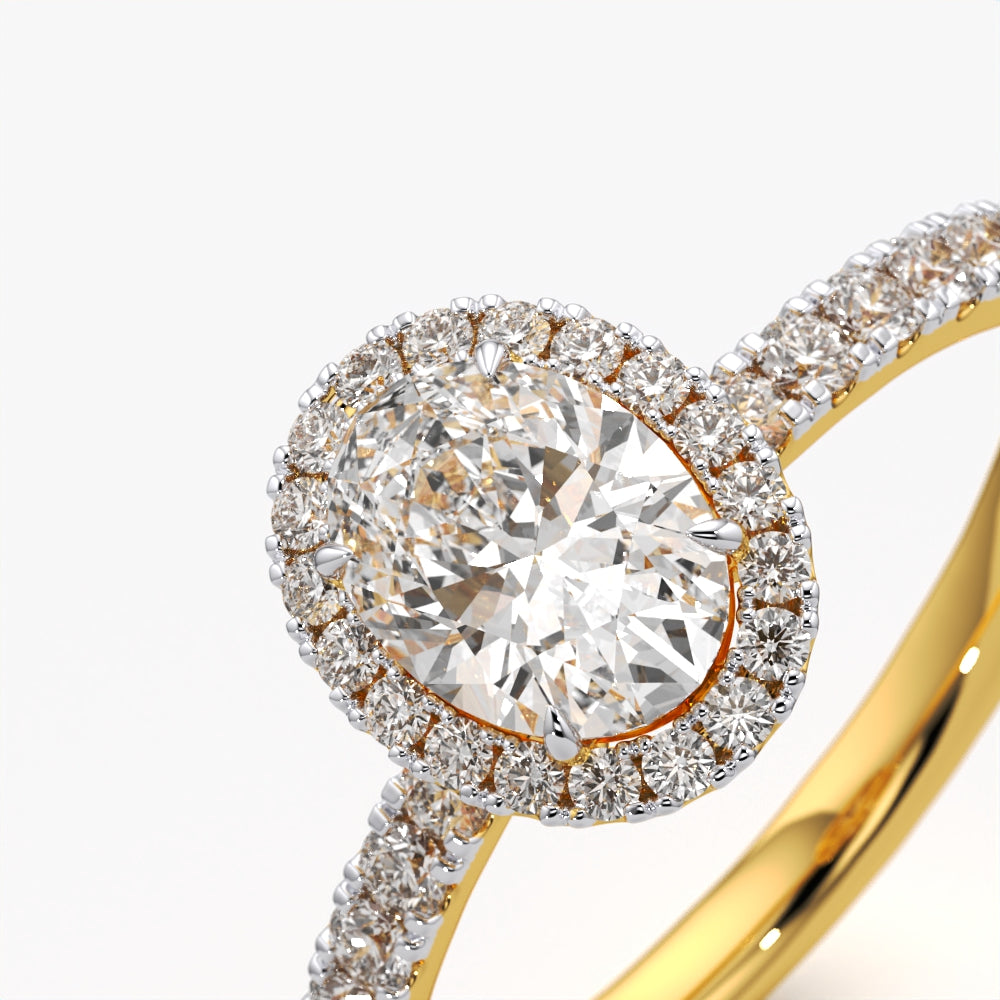Sparkling Oval Halo Ring