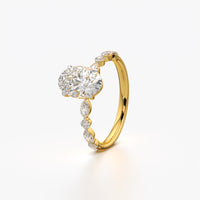 Oval Solitaire & Marquise Vine Ring