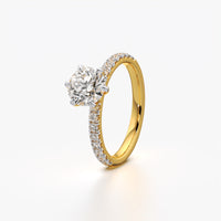 Classic Round Solitaire Pavé Ring