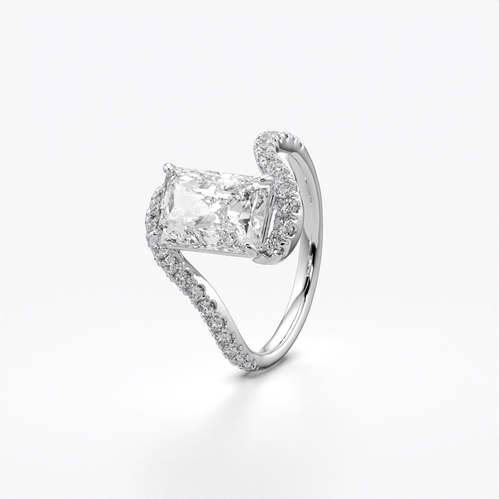 Radiant Flow Diamond Ring