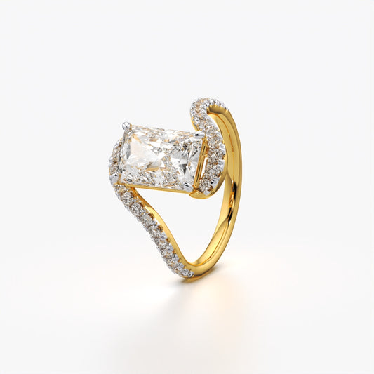 Radiant Flow Diamond Ring