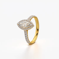 Marquise Halo Pave Engagement Ring