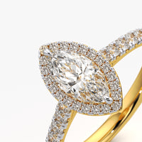 Marquise Halo Pave Engagement Ring