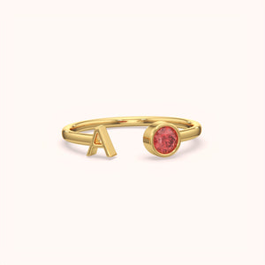 Open Ring with Letter