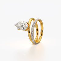 Pear Cut Double Band Wrap Ring