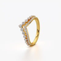 Double Line Chevron Ring