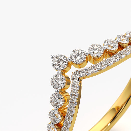 Double Line Chevron Ring
