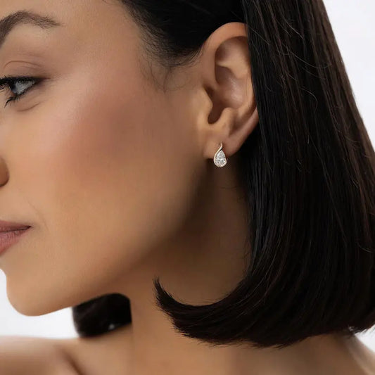 Flame Wrap Pear Stud Earrings