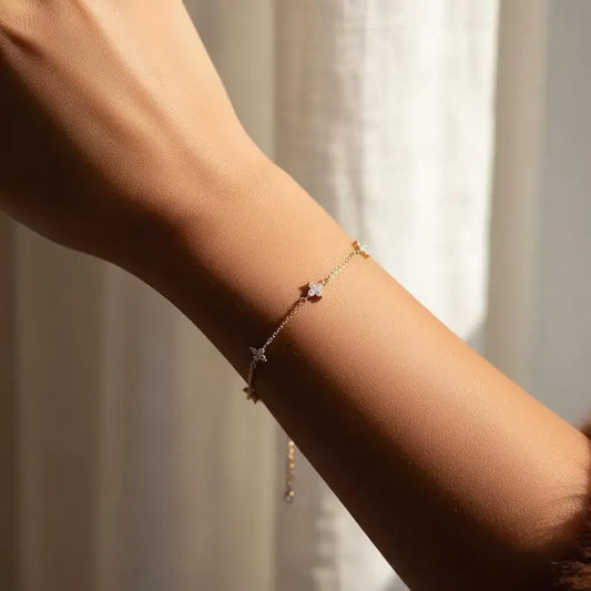 Four Point Star Station Bracelet